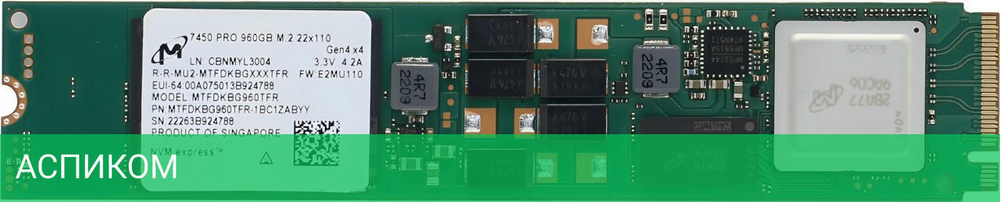 SSD диск Micron 7450 Pro 960GB (MTFDKBG960TFR-1BC1ZABYY)