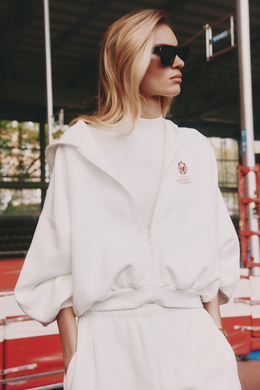 Толстовка на молнии с принтом Белый