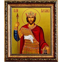 Вахтанг Горгасали святой благоверный царь. Икона на холсте.