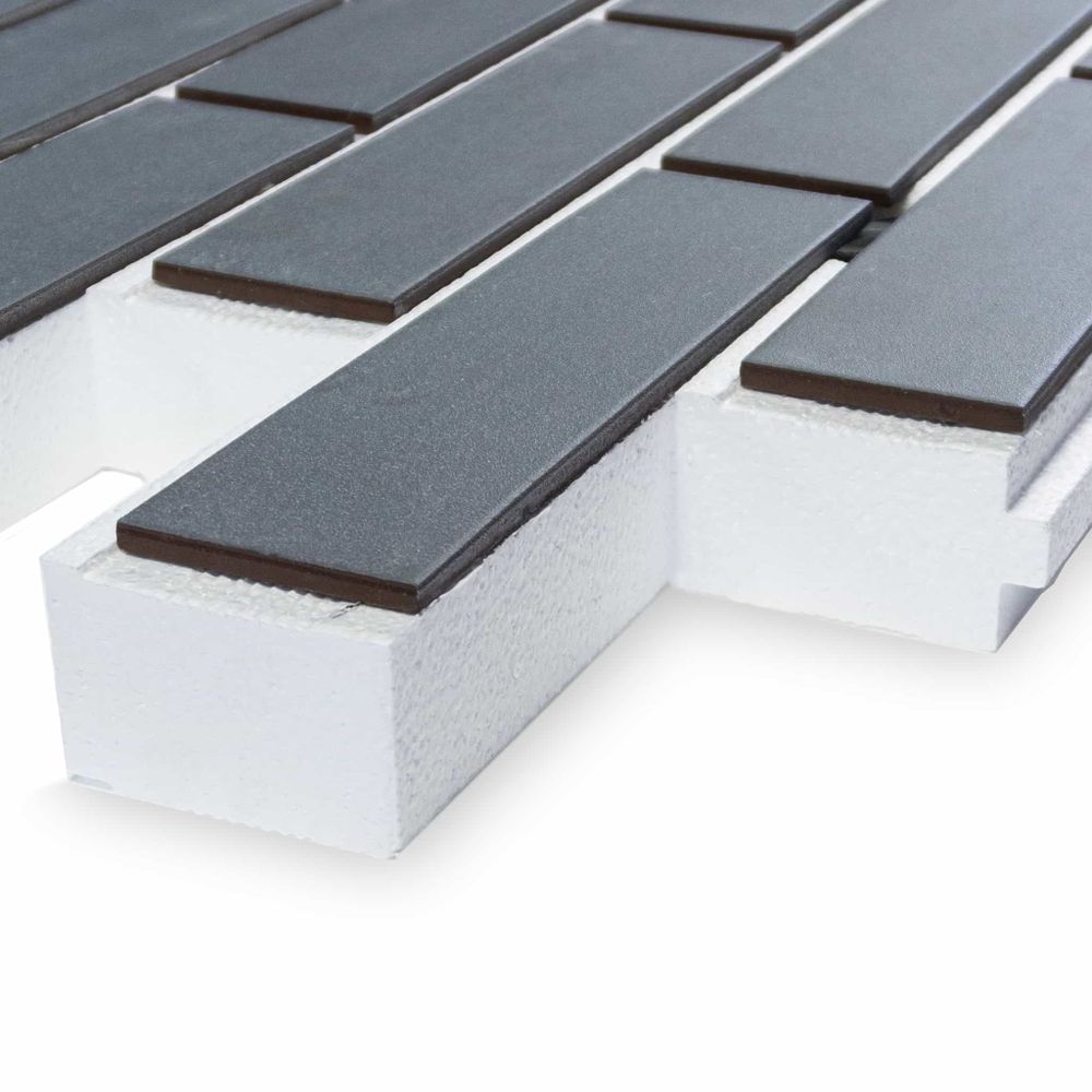 Клинкерная термопанель ППС Керамин Куба 2 Серо-голубой 1020х455 мм