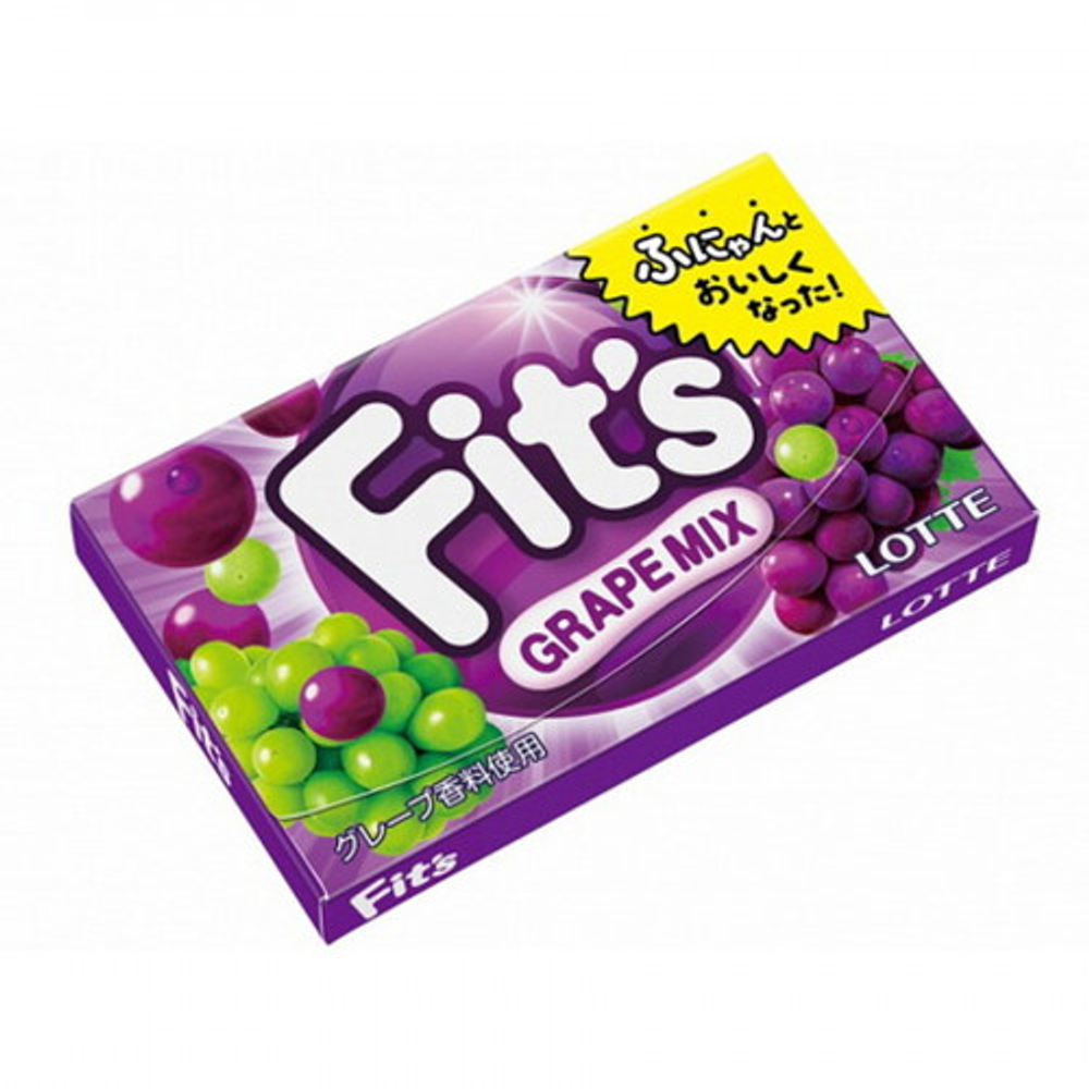 Жевательная резинка виноградный микс 24,6 г Lotte FIT`S Grape MIX