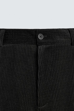 ZARA ВЕЛЬВЕТОВЫЕ БРЮКИ СВОБОДНОГО КРОЯ, ЧЕРНЫЙ