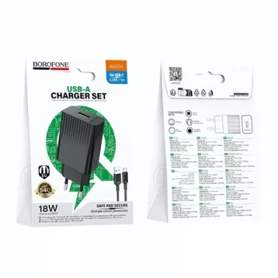 Зарядное устройство Borofone BAS72A QC3.0 Type-C чёрный