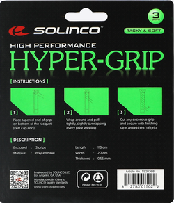 Теннисные намотки Solinco Hyper Grip (3P) - белый