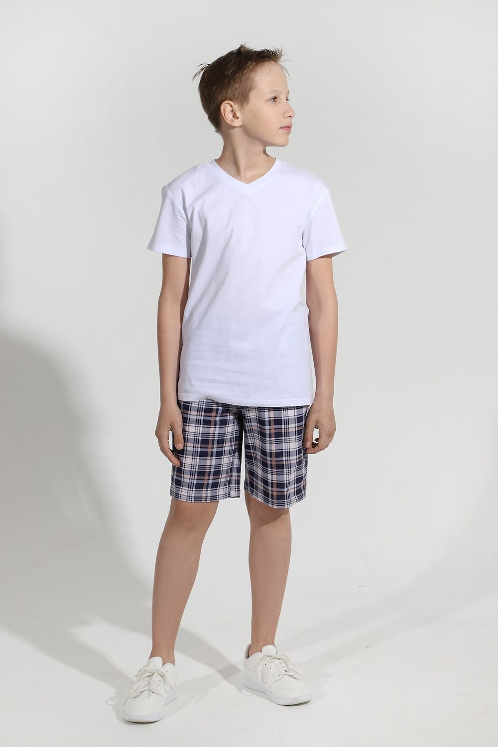 Шорты для мальчика Штурман-1 Виотекс КЛЕТКА СЕРАЯ