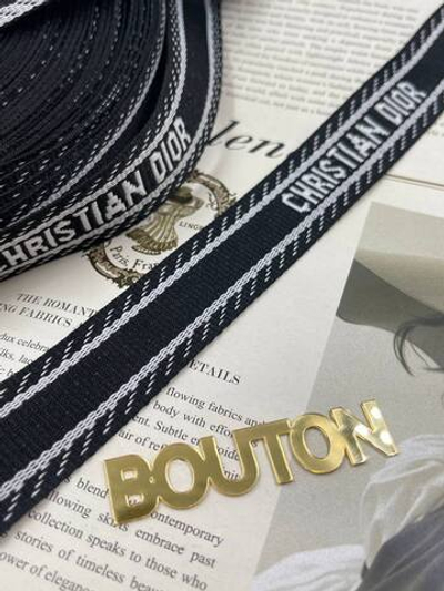 Тесьма Ди. 2,5 см жаккард черно-белая