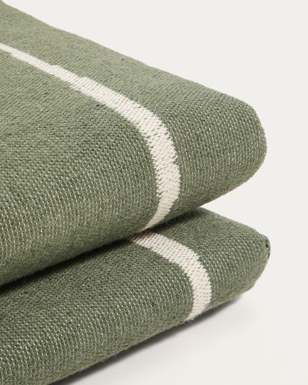 Подушка для шезлонга Daila зеленого цвета из 100% ПЭТ с рисунком икат, 50 x 175 см