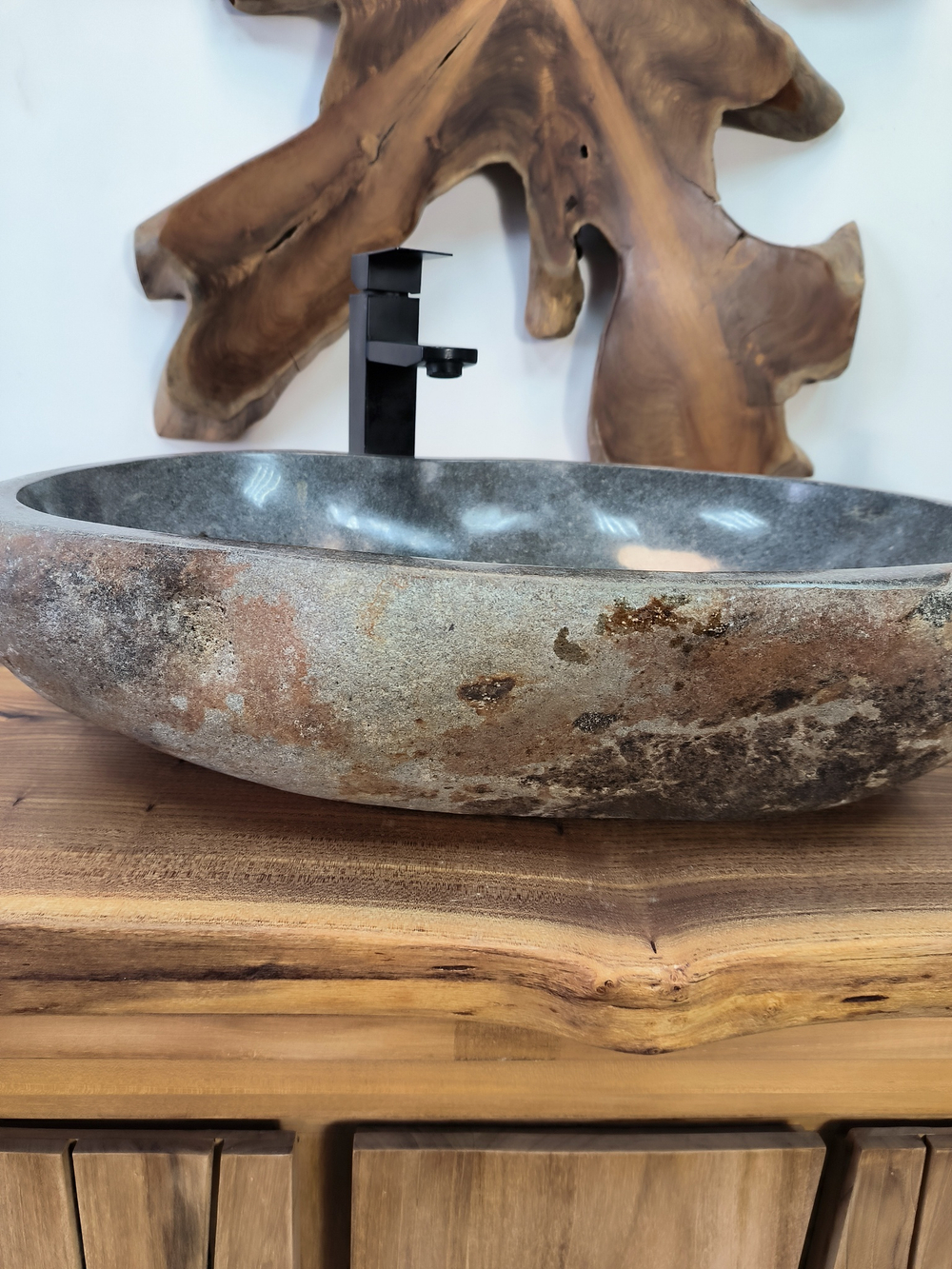 Раковина из речного камня RS-65954 46х33х16 из натурального камня