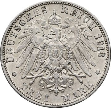 3 марки 1912 Германская империя G, Гессен