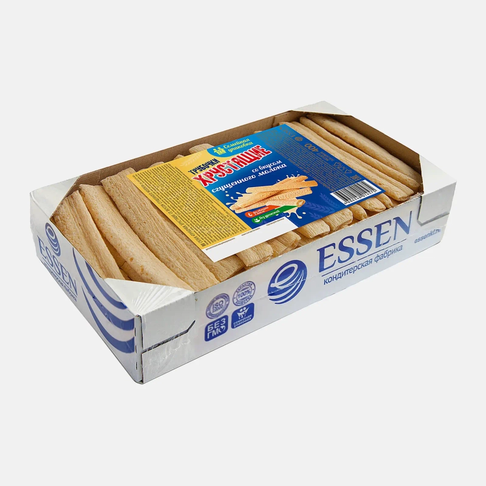 Вафельные трубочки хрустящие со вкусом сгущенного молока Махеевъ 400г