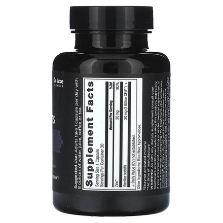 Dr. Axe / Ancient Nutrition, Цинк + пробиотики`` 30 капсул