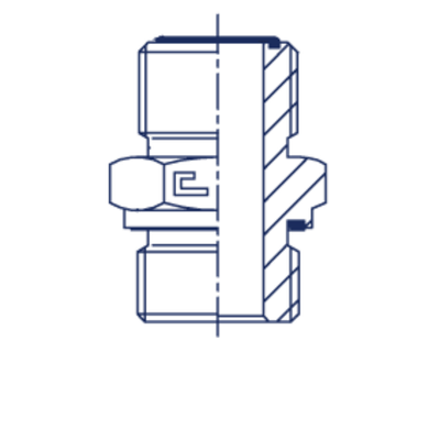 Штуцер FE D06 ORFS 9/16 - BSP 1/8 (обжатая гайка)