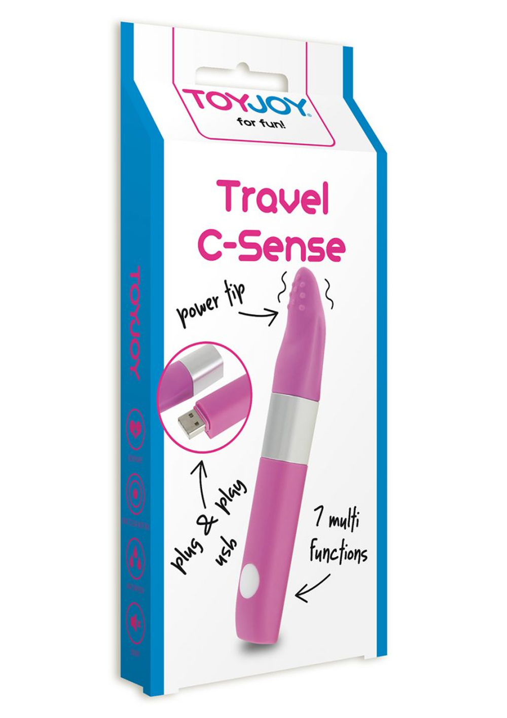 Розовый мини-вибратор TRAVEL C-SENSE - 11 см. (Цвет: розовый)