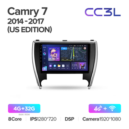 Teyes CC3L 10,2"для Toyota Camry 7 XV 50 55  (American Edition) 2014-2017