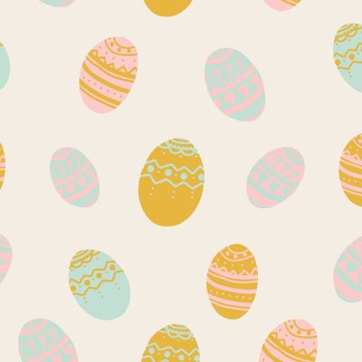 Нежные яйца с узором. Пасхальный бесшовный паттерн