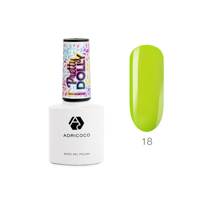 Гель-лак ADRICOCO Pretty dolly №18 неоновый лаймовый (8 мл.)