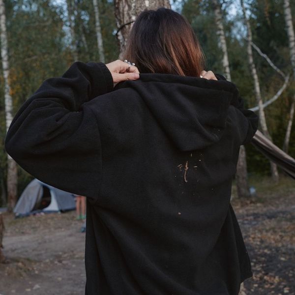 Худи оверсайз на молнии Флиска #7 черное - фото 12