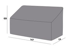 Защитный чехол на диван Канны, двухместный, цвет серый