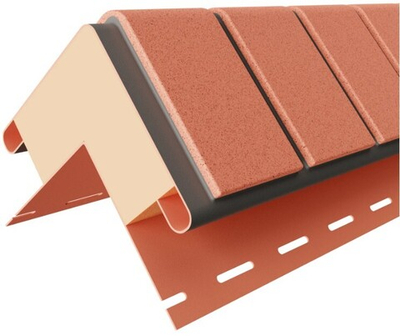 Термоугол фактурный "Кирпич" 0,2 (Красный) 1000 мм (уп. 12 шт.)