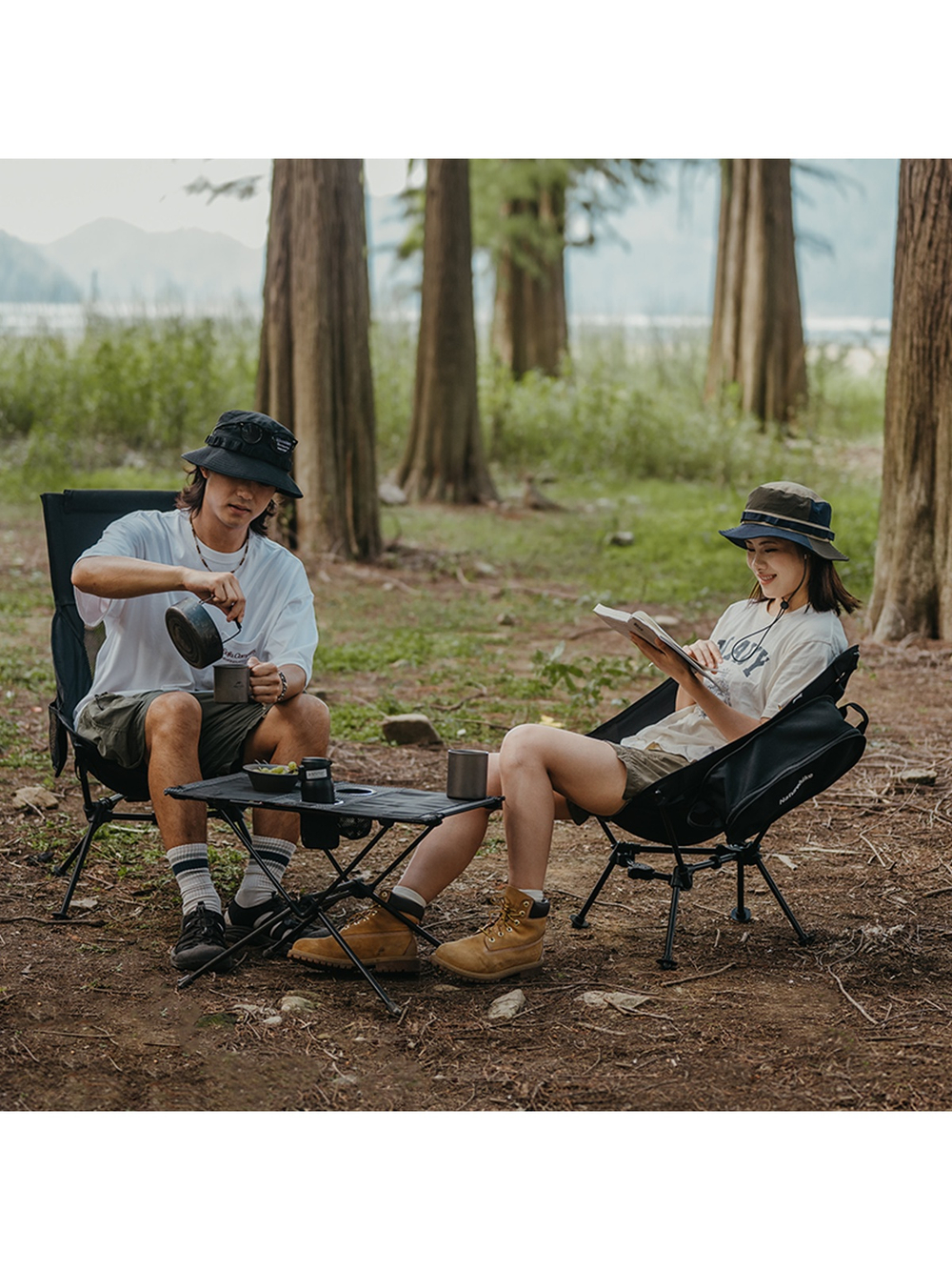 Кресло туристическое Naturehike Clamshell Sea Moon 002 складное, 75х60х91 см, до 120 кг, черное