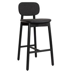 Стул барный с обивкой Saga, рогожка, темно-серый