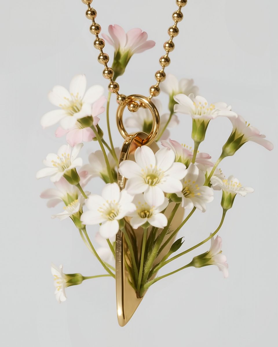 Моносерьга Сердце Цветёт