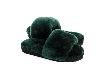 UGG Fluff Slide Slippers Dark Green
