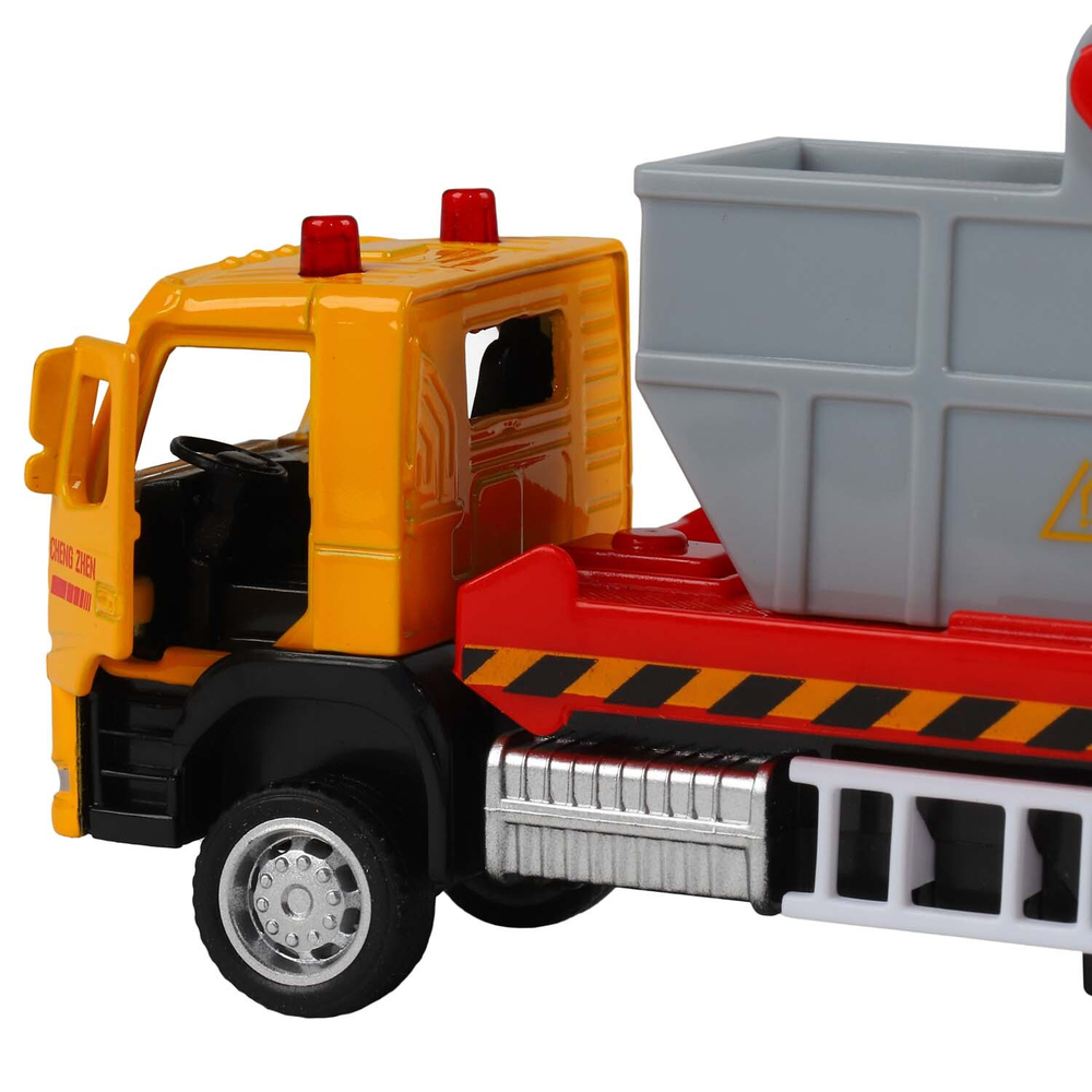 Модель 1:72 VOLVO FM "Мусоровоз", желтый, откр. двери, инерция