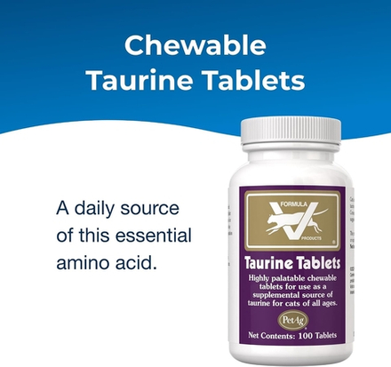 Taurine Tablets - Таурин для кошек, жевательные таблетки, уп. 100 шт