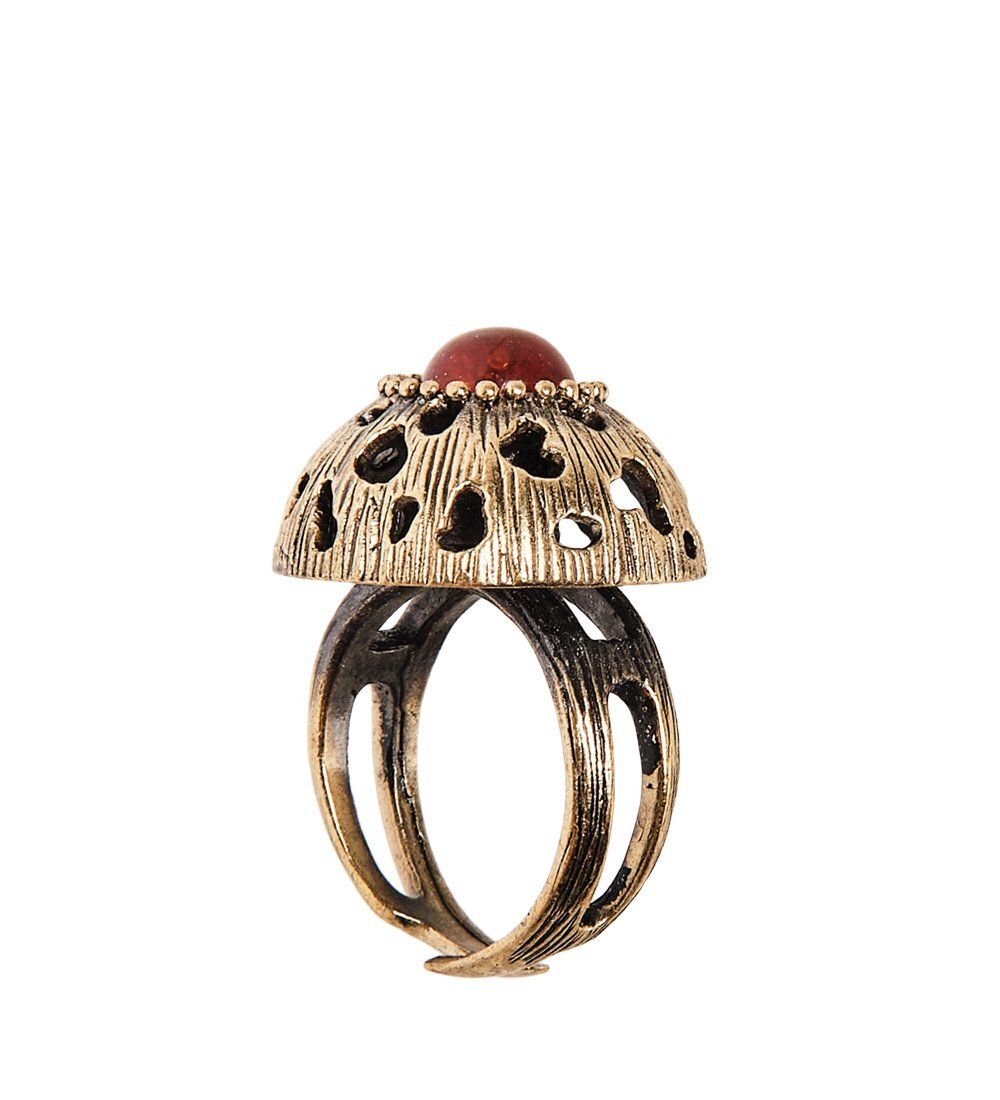 AM-2437 Кольцо «Дождик» (латунь, янтарь)