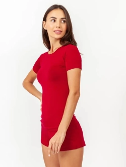 Футболка облегающая однотонная