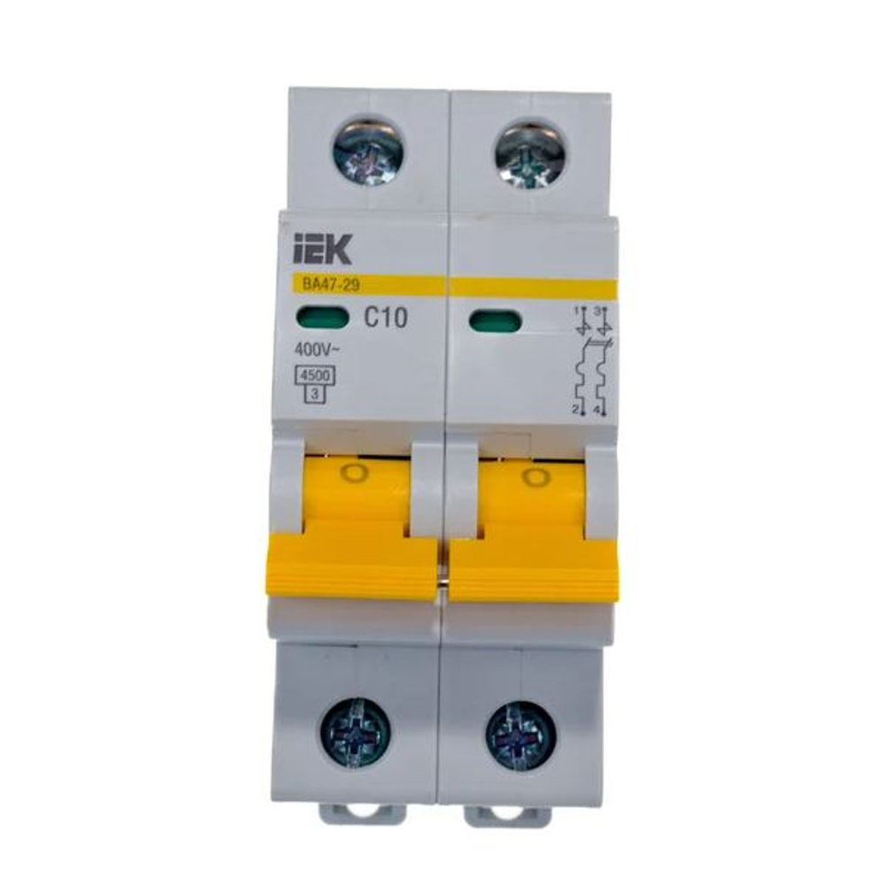 Выключатель автоматический модульный 2п C 10А 4.5кА ВА47-29 KARAT IEK MVA20-2-010-C
