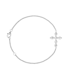 Браслет крест, круглые цирконии