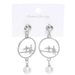 Серьги из гиппоалергенного сплава «ЭКЛАТТО», цвет серебро и золото, 5,5см