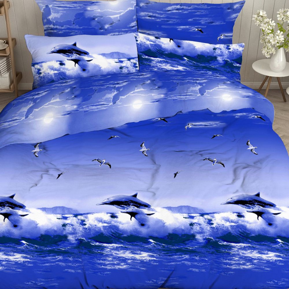 Комплект постельного белья "ВЛ. ОКЕАН", бязь, 100% хлопок, Россия. Комплект постельного белья "ВЛ. ОКЕАН", бязь, 100% хлопок, Россия.