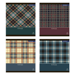 Тетрадь 36 л., А5, линия, Alingar "Шотландская клетка", скрепка, второй блок 60г/м2, мелованный картон (стандарт), 4 дизайна в пленке т/у