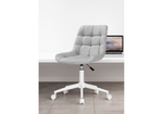 Офисное кресло Woodville Честер светло-серый велюр, белый, ножки белые