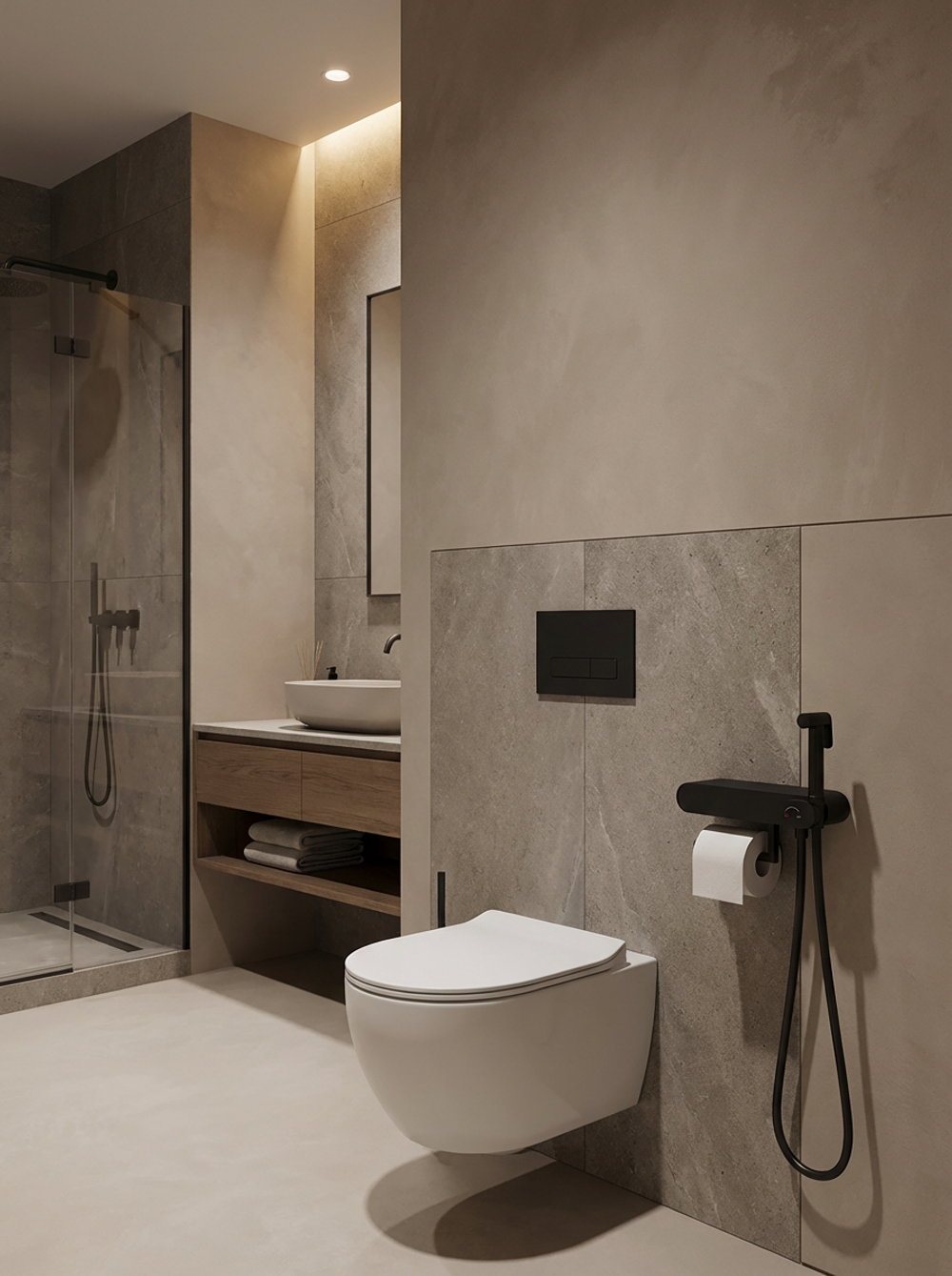 Гигиенический душ STWORKI Вестерос S26155BK со смесителем, матовый черный