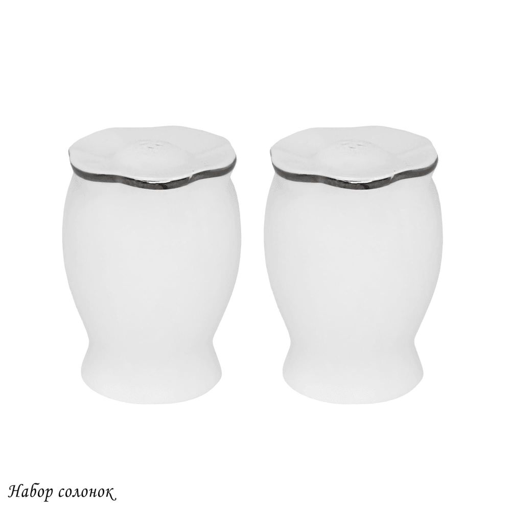 Lenardi 205-600 Набор солонок MAGNOLIA SILVER в под.уп.(х48)Фарфор