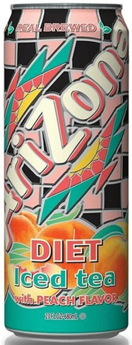 Чай Холодный Черный со Вкусом Персика Arizona Diet Iced Tea With Peach Flavor 0.68л - 24шт