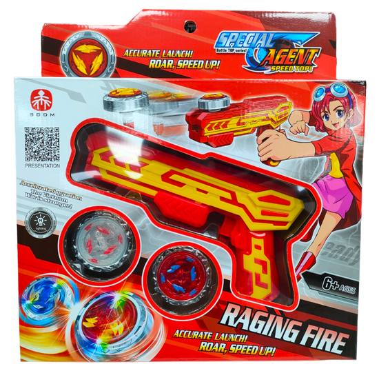 Игровой набор BB " Шпион : Пистолет-запуск + волчки" ( светятся )