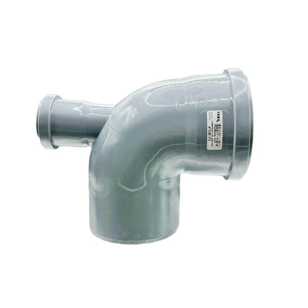 Отвод канализационный TEBO универсальный с выходом (тыл) Ø110/50x90°