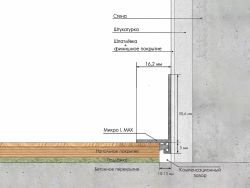 Микроплинтус micro-L MAX шампань анодированный, 2450x16,2x35,6 мм