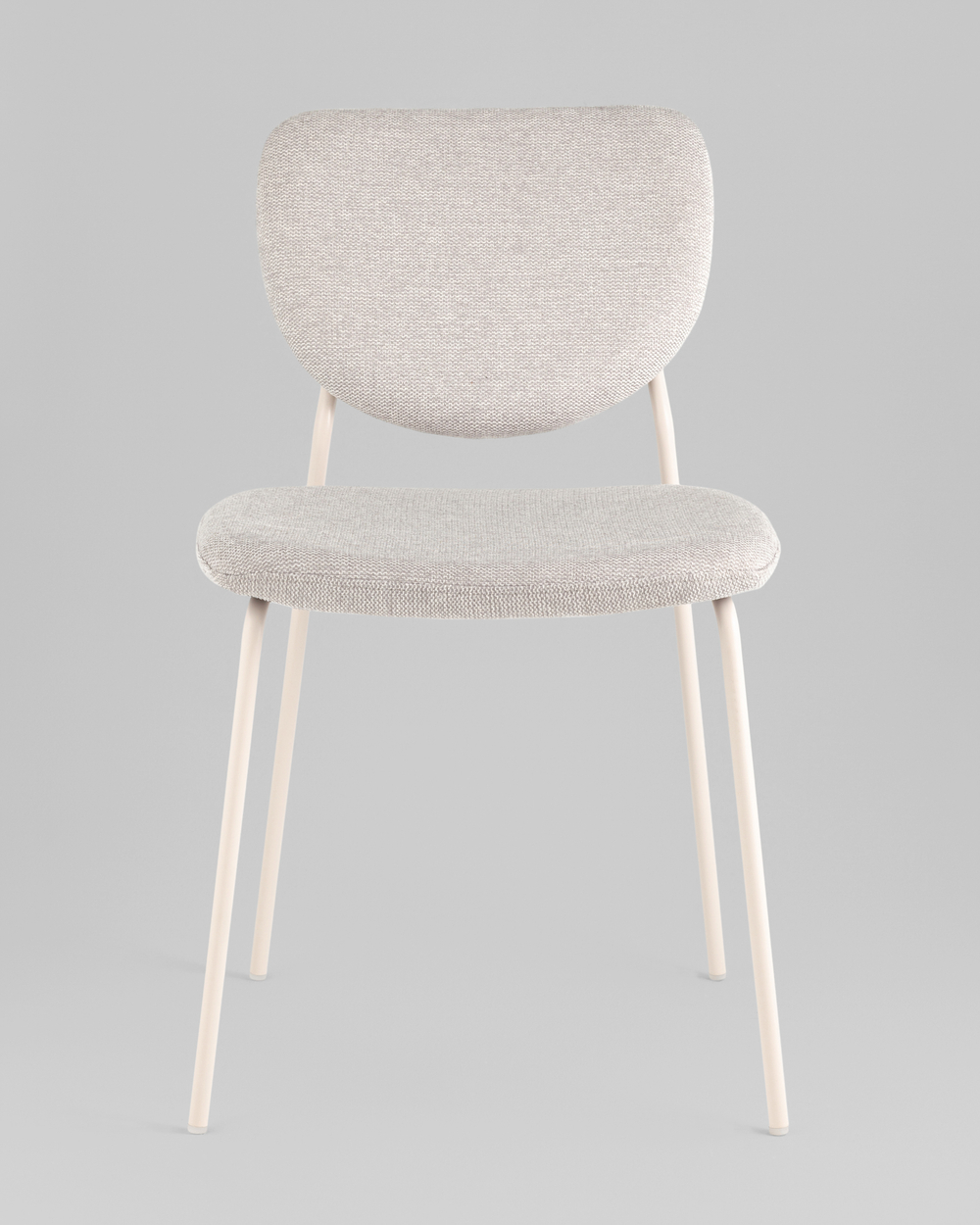 Стул обеденный Gigi шенилл серый белые ножки