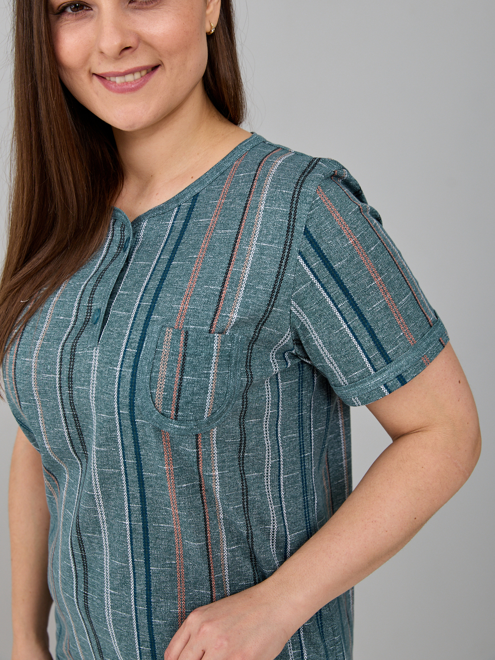 Пижама с бриджами КД-61/рогожкаизумруд-цепочка