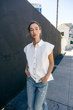 ZARA РУБАШКА С ОБЪЕМНЫМИ РУКАВАМИ, БЕЛЫЙ