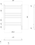 Полотенцесушитель электрический Lemark Unit LM45707Z П7 500x700, диммер справа, хром