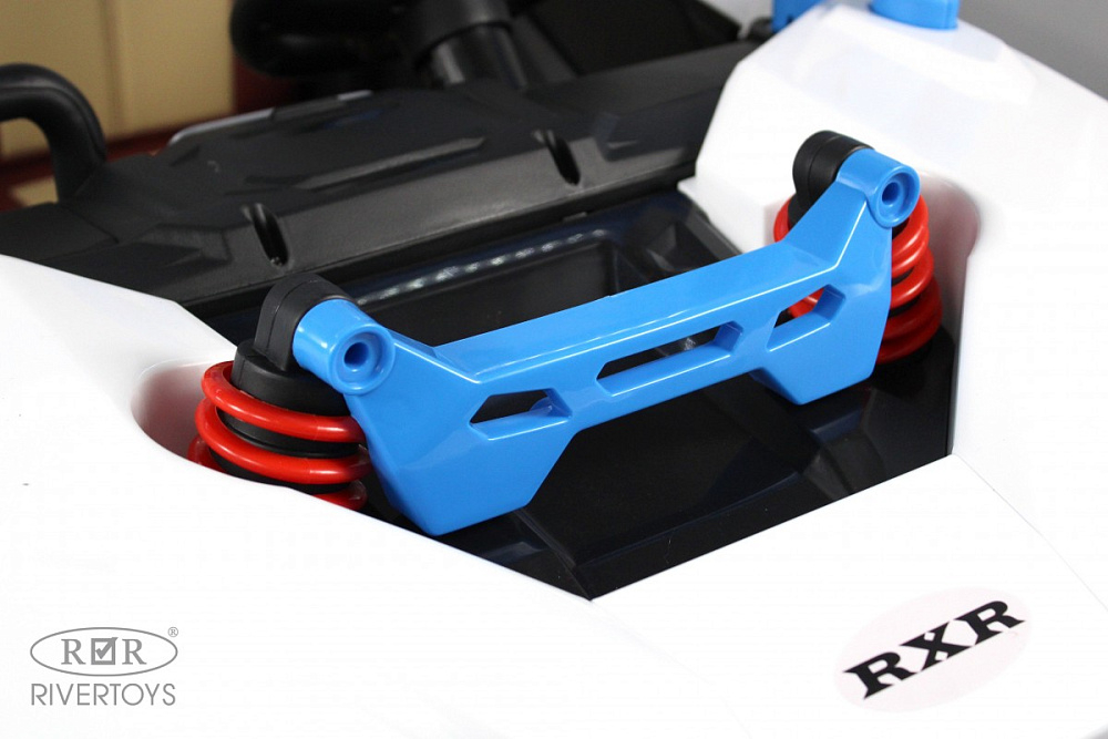 Детский электромобиль RiverToys E001EE бело-синий