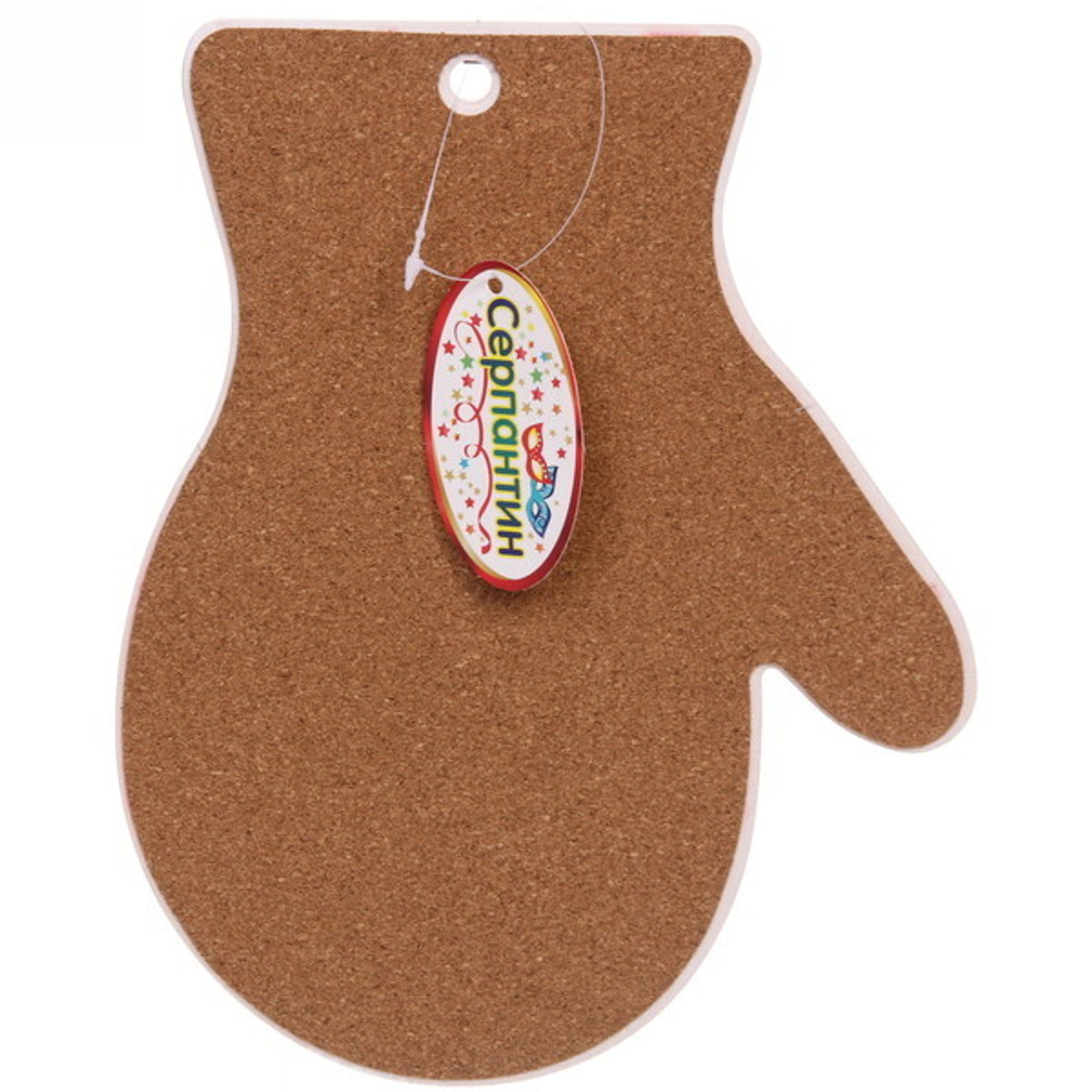 Подставка под горячее керамика «Варежка» 20*25см «Дед Мороз с Оленем»