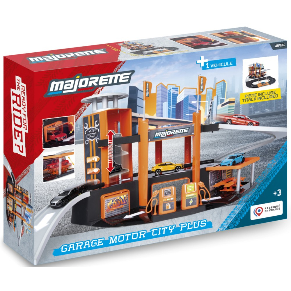 Majorette - Двухуровневый гараж MOTOR CITY PLUS + 1 машина 3008000